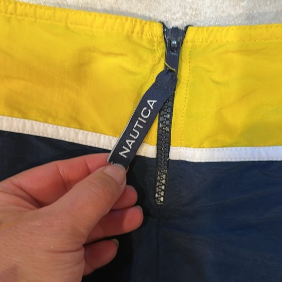 Y2K Nautical Colorblock Low Rise Board-shorts Micro Shorts S Cover Up Zipper - Picture 3 of 6